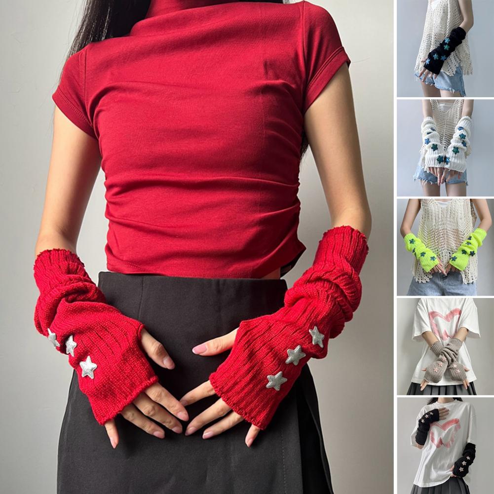 Women'S Fashion Gloves - Women's Autumn Winter Warm Star Pattern