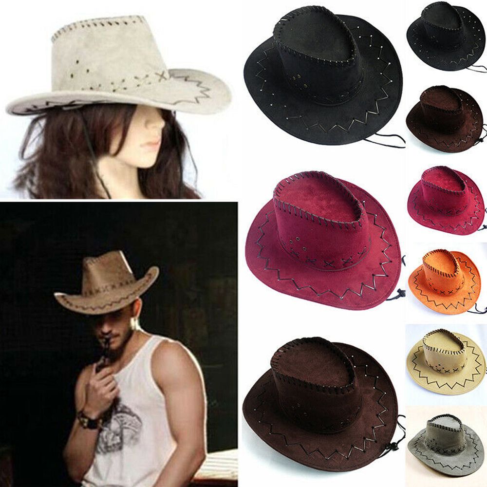 Unisex Cowboy Hat Suede Fashio - Women'S Fashion Wild West review and price