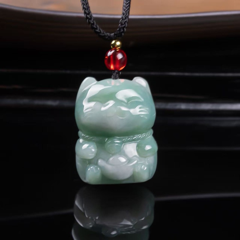 Natural Emerald Jade Lucky Cat - Women'S Fashion review and price