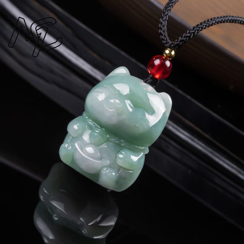 Natural Emerald Jade Lucky Cat - Women'S Fashion review and price