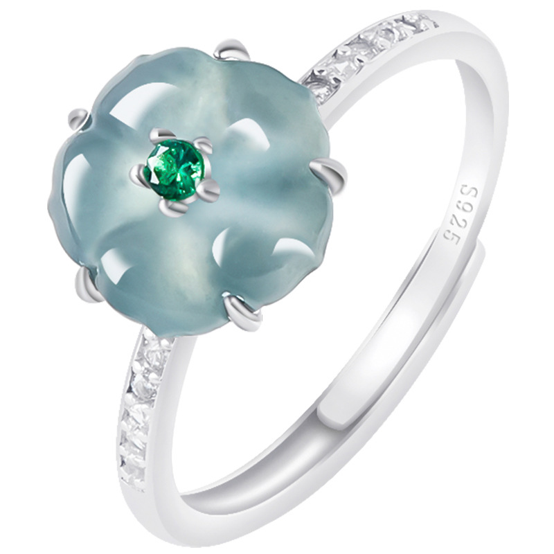 Blue Burmese Jadeite Flower Ri - Women'S Fashion review and price