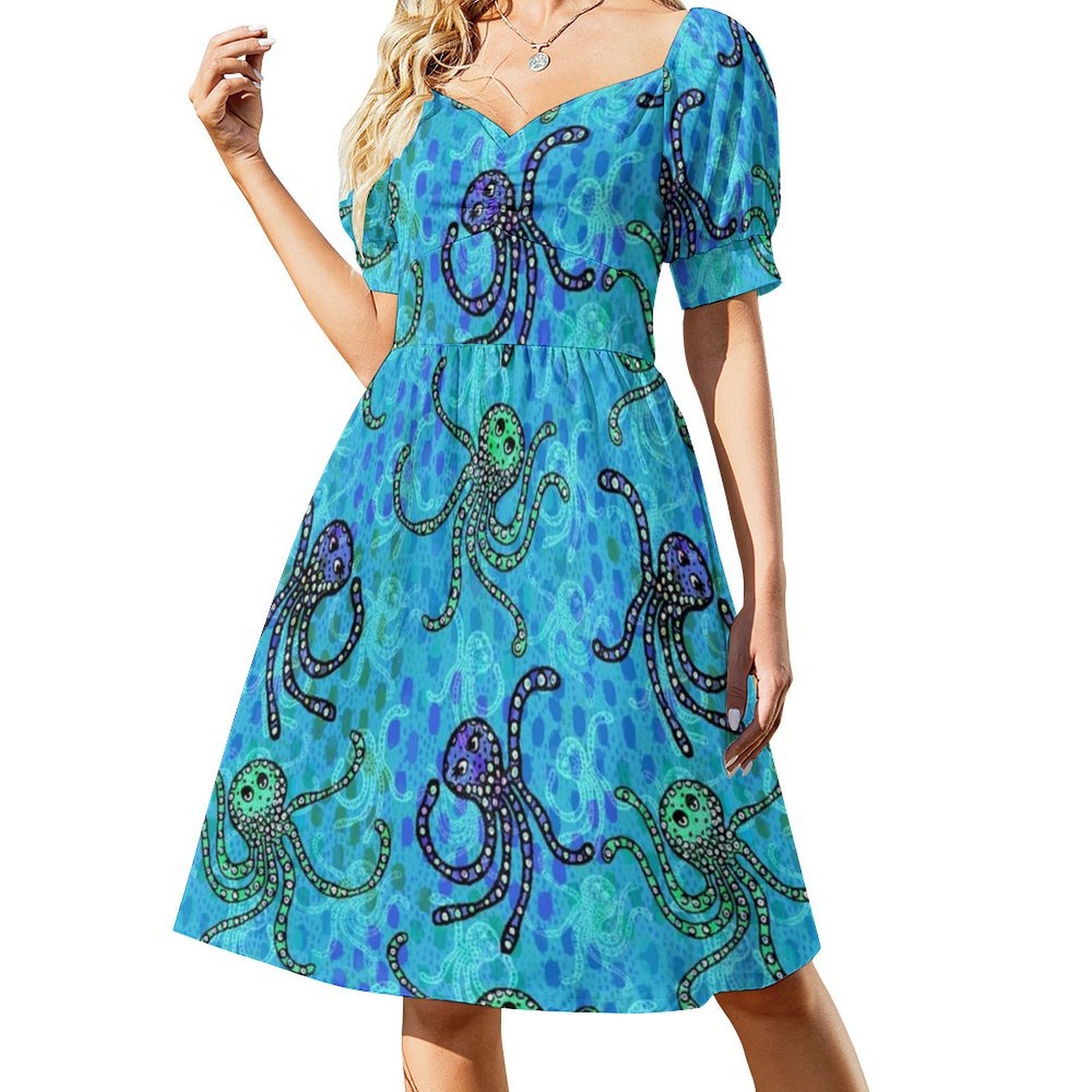 Octopus Party Pattern-Trippy C - Women Fashion Gown review and price