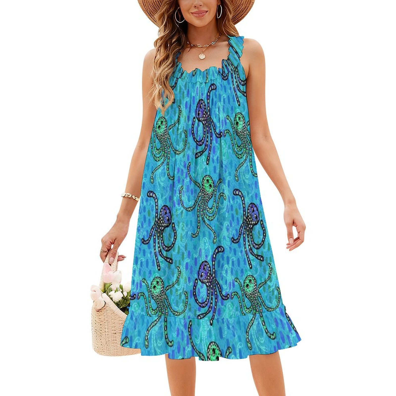 Octopus Party Pattern-Trippy C - Women Fashion Gown review and price