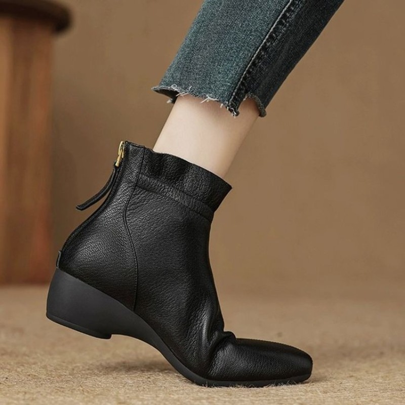 Winter Women Mid-calf Leather  - Women'S Fashion Rain Boots review and price