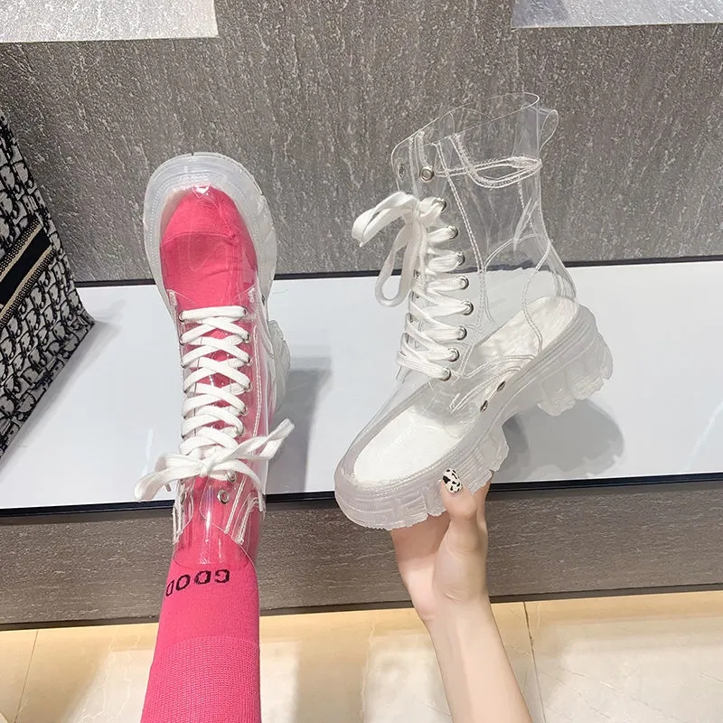 Transparent Platform Boots 202 - Women'S Fashion Rain Boots review and price