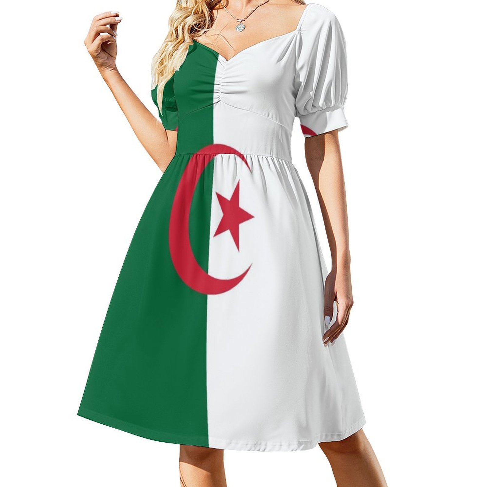 Algerian Flag Boho Chic Dress  - Women Fashion Gown review and price
