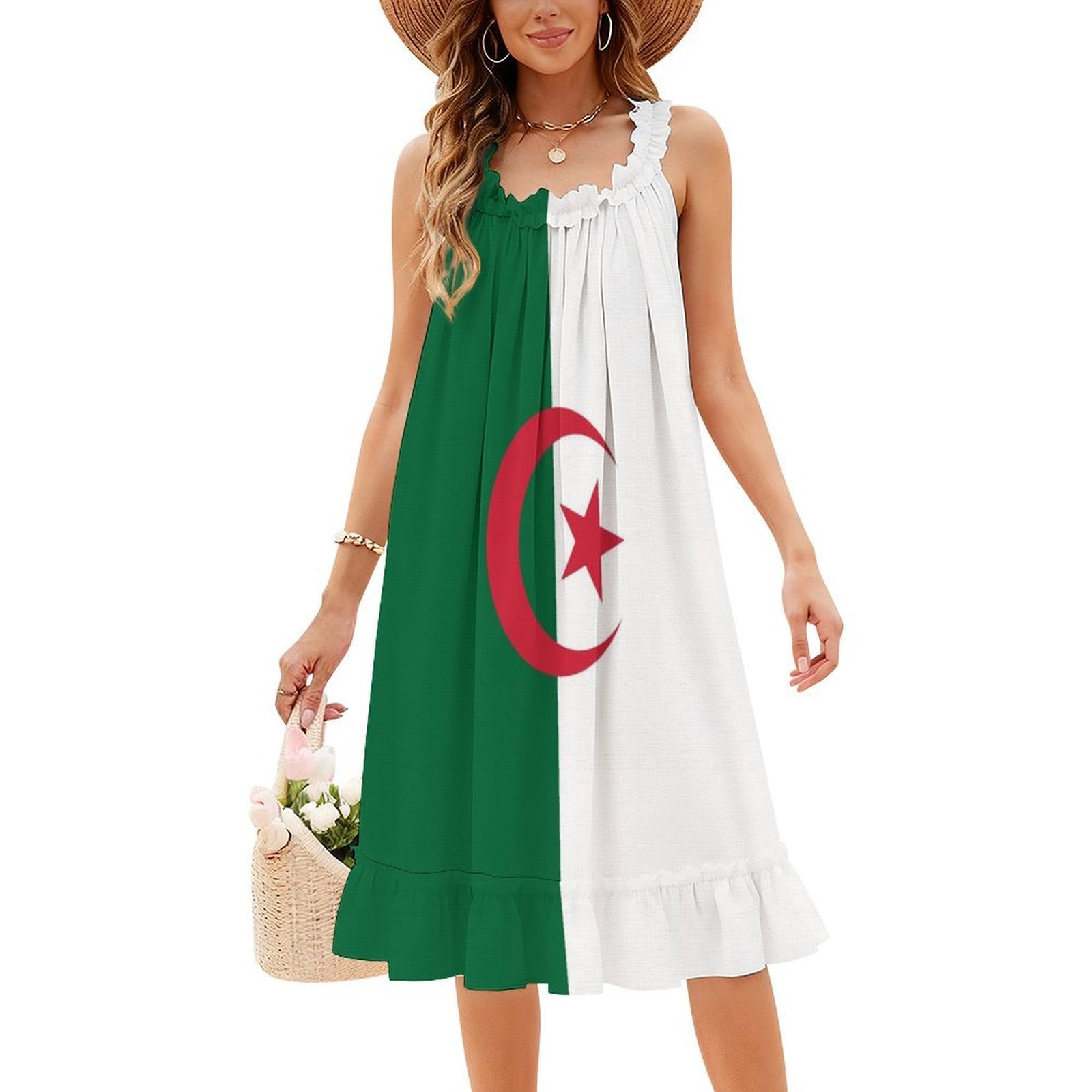Algerian Flag Boho Chic Dress  - Women Fashion Gown review and price