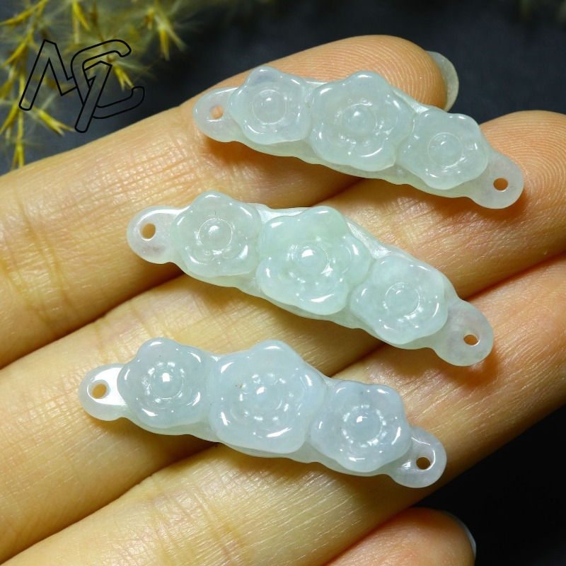 1pc Natural Jadeite Emerald Fl - Women'S Fashion review and price