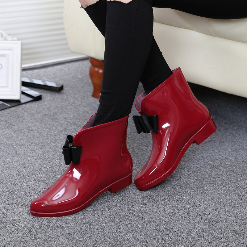Women Flower Bowtie Ankle Boot - Women'S Fashion Rain Boots review and price