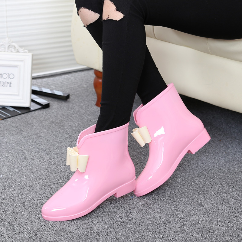 Women Flower Bowtie Ankle Boot - Women'S Fashion Rain Boots review and price