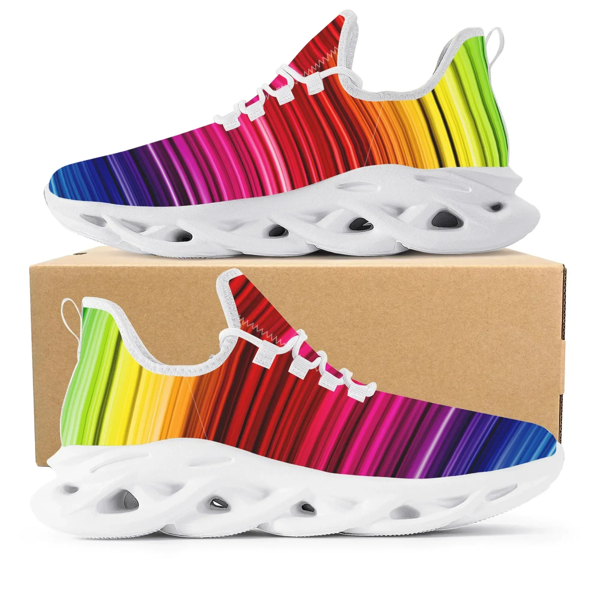 Colorful Rainbow Design Fashio - Women'S Fashion Running Shoes review and price