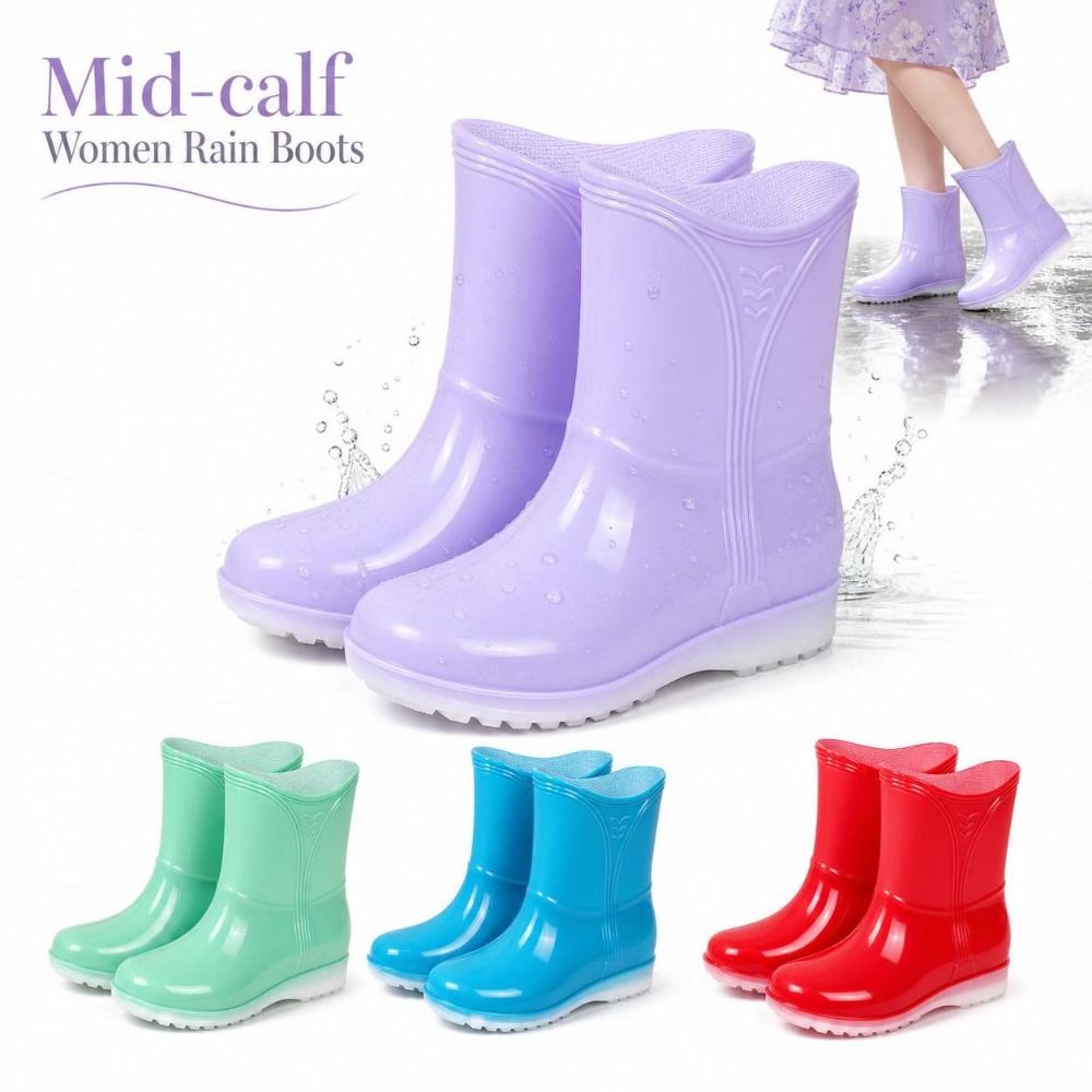 Mid-calf Women Rain Boots Wate - Women'S Fashion Rain Boots review and price