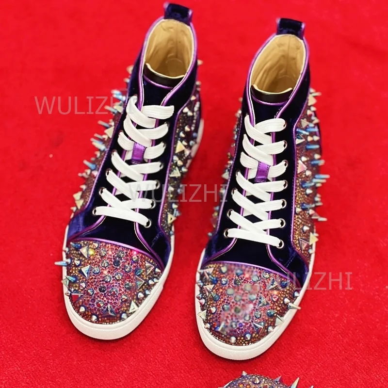 Dark Purple Crystal Rivet Men  - Women'S Fashion Running Shoes review and price