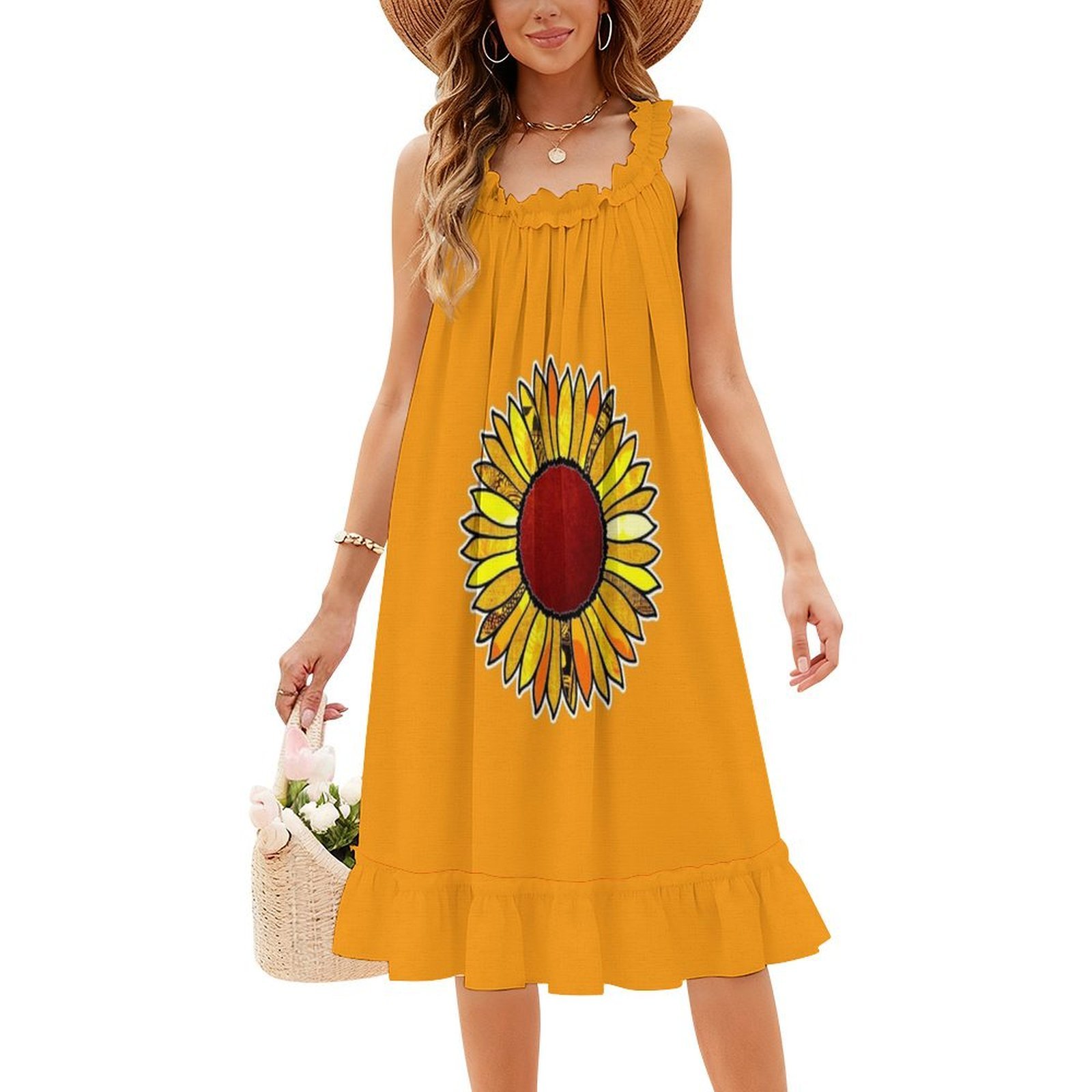 Retro Sunflower Boho Chic Dres - Women Fashion Gown review and price